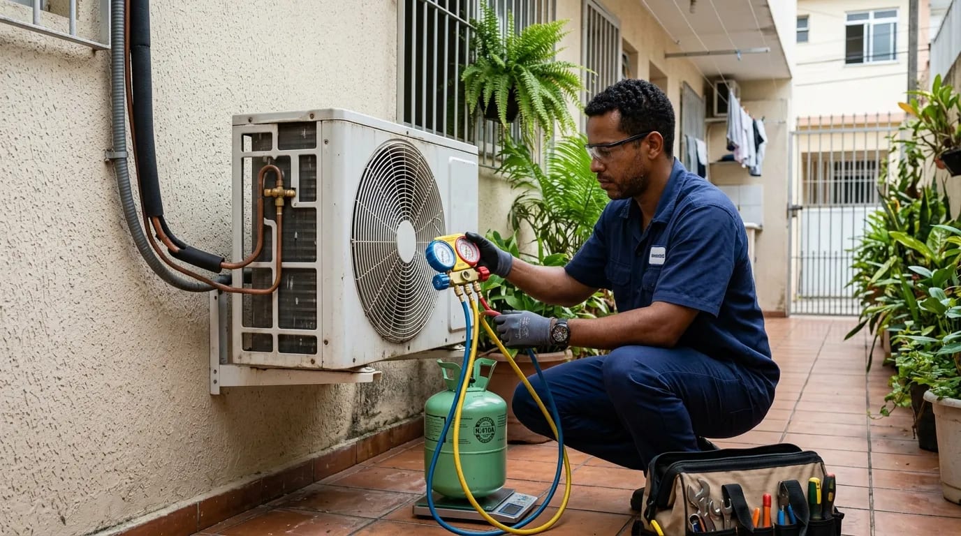 Instalação da condensadora em Brasília‑DF