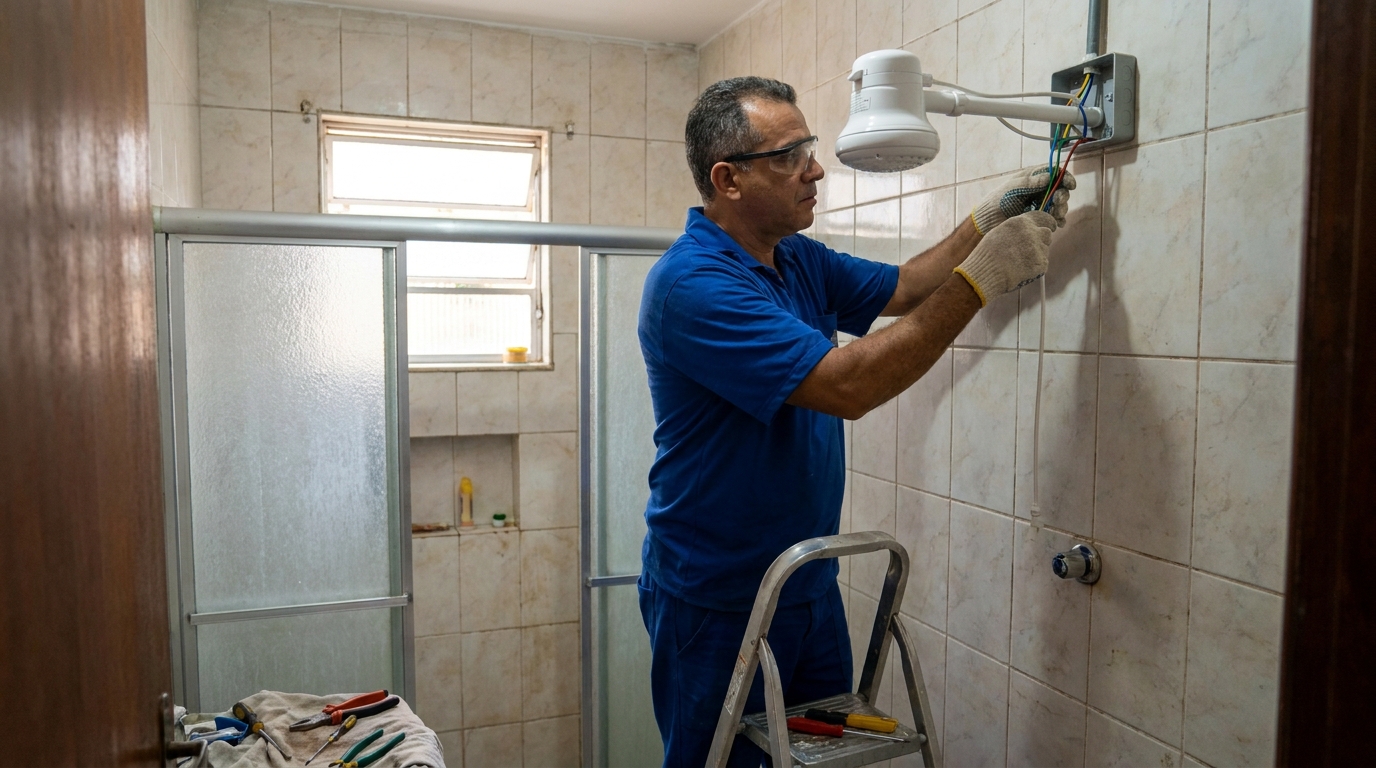 Substituição de Chuveiro Antigo no Itapoã, Brasília‑DF